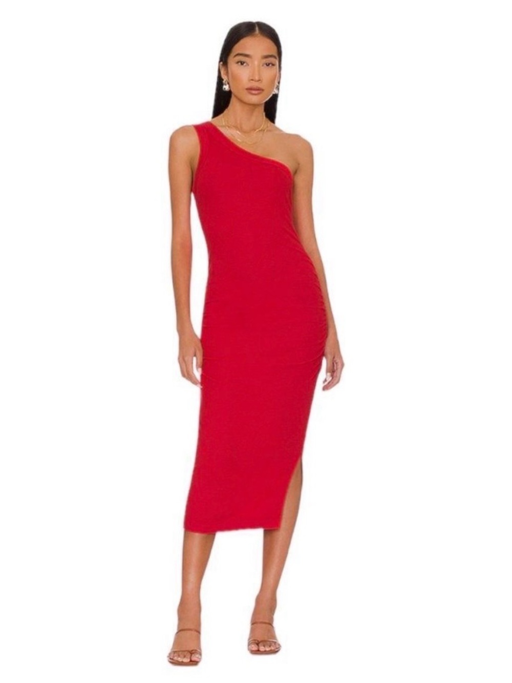 NWT Michael Stars Coco Ultra Rib Dress in Salsa M Revolve